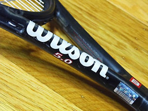 NEW STRINGS Wilson Hyper Pro Staff 5.0 Midplus Racket 4 1/2