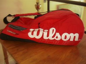 Wilson Tour Team Tennis 3 Racquet Case ThermoGuard Black/Red