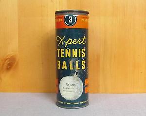 Vintage Sears Roebuck & Co. X-Pert Tennis Balls in Can Advertising Pink Color