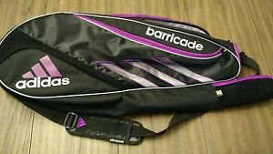 adidas Barricade III Tour 3 Tennis Racquet Bag, Black/Vivid Pink