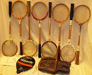 Vintage Wooden Squash Racquets Lot Of 8 Various Very Good Vintage Condition #13