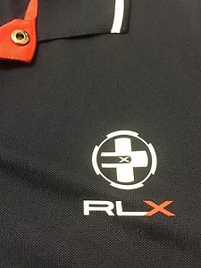 RLX Ralph Lauren High Performance Navy Polo Large Cool Max Fabric Wicking Tech