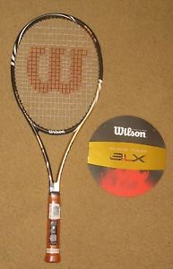 WILSON BLX BLADE TOUR 93 GRIP: 4 1/4  BRAND NEW STRINGS + FREE SHIPPING