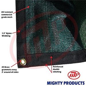 MP - Mighty Products 90% Shade Mesh/Net/Cloth/Tarp, Green, 12' x 12'