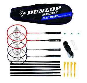 4-Player Badminton Set Play Smash With 4-Piece Steel Rackets/Carrying Case/Net