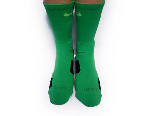 NIKE ELITE DRI FIT CREW GREEN BLACK MENS SOCKS SIZE L (8-12)