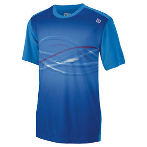 Wilson Chicos Camiseta de tenis camiseta Estampado Crew Neptune azul