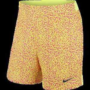 NWT Nike 7" Gladiator Premier Printed Mens Tennis Shorts Pink/Yellow Size L Rare