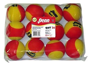 Penn QST 36 Foam Red Tennis Balls, 12 Ball Bag