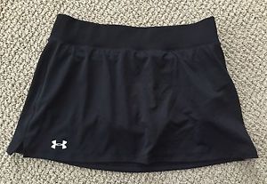 Womens Under Armour Heat Gear Black Tennis Skirt Skort Size Large