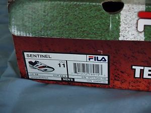 New Men's Fila Sentinel White/ Red / Blue Tennis Shoe - Size 11