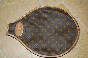 VTG Louis Vuitton AUTHENTIC Tennis Racquet RACKET Cover MONOGRAMMED IEE