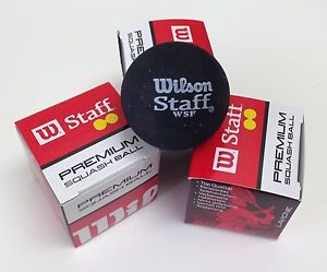 WILSON STAFF PREMIUM DOUBLE YELLOW DOT SQUASH BALLS - 3 PK - Authorized Dealer