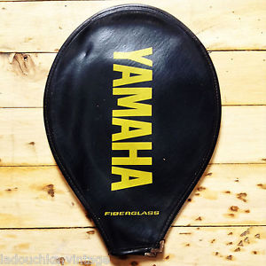 YAMAHA 1970s BLACK & YELLOW TENNIS RACKET COVER - MADE IN FRANCE - PERFECT VTG