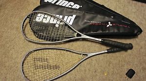 2 PRINCE Triple Threat Squash Racquet Racket + Cover