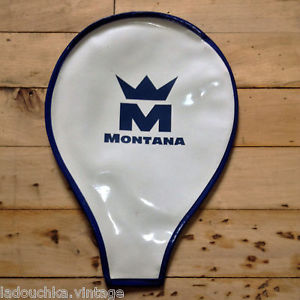 MONTANA 1970s WHITE & BLUE SANTOR S.PRO TENNIS RACKET COVER - MINT FROM FRANCE