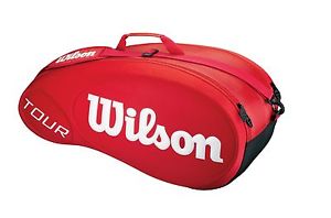 WILSON TOUR RED 6 PACK - tennis racquet hard shell racket bag - Auth Dealer