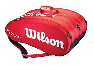 WILSON TOUR RED 15 PACK - tennis racquet hard shell racket bag - Reg $130