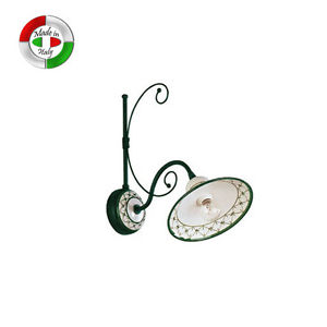 Applique lampe murale en céramique décor ée de vert à la main 60w