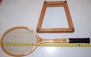 SPALDING wood racket RACQUET ASHLEY COOPER Custom Model vintage W/WOODEN PRESS