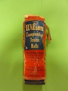 Early Three Ball Bag of Wilson Tennis Balls  c. 1940's