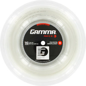 TENNIS STRING GAMMA POLY-Z 2 GAUGES 200M WHITE