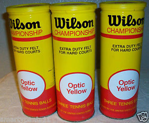 WILSON CHAMPIONSHIP SEALED METAL CANS LOT OF 3 OPTIC YELLOW NOS EXTRA DUTY FELT