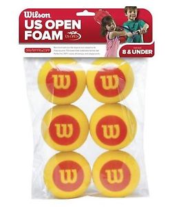 Wilson US Open Starter Foam Balls Pack of 6 (Yellow/Red)