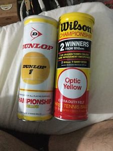 New & Sealed Vintage Wilson Championship And Dunlop Yellow Regular Tennis Balls