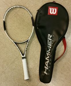 Men's Wilson Hammer Carbon Matrix, tennis racket white black, Racquet GREAT COND