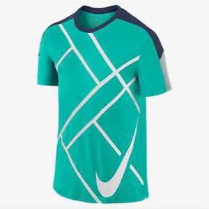 NIKE TEAM COURT GRAPHIC CREW Men's Tennis Shirt, XL, Light Retro, 644786-405