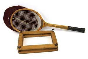 Vintage Hammer Wooden Tennis Racket With Cover & Protector Signed Arnold Roth