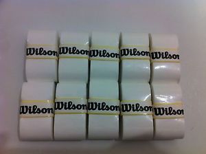 Wilson Pro Overgrip for tennis, squash, badminton (10 Overgrips Per Set) White