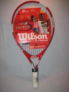 NEW 19" Tennis JUNIOR JR Racket Racquet US Open WILSON Red For Ages 8 And Under