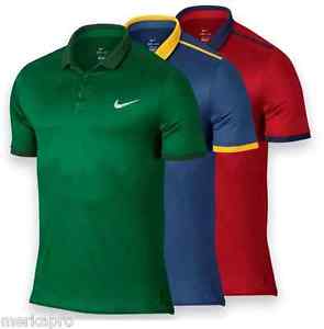 MEN'S NIKE COURT ADVANTAGE COLORDRY TENNIS POLO SHIRT - DRYFIT (Green-Red-Grey)