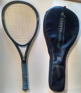 Wilson Hyper Hammer 2.0 Carbon Tennis Racquet Grip Size 4 3/8 with case
