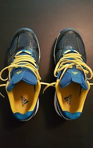 Adidas Adizero Feather 2 Tennis shoe,blue + yellow, Size 9